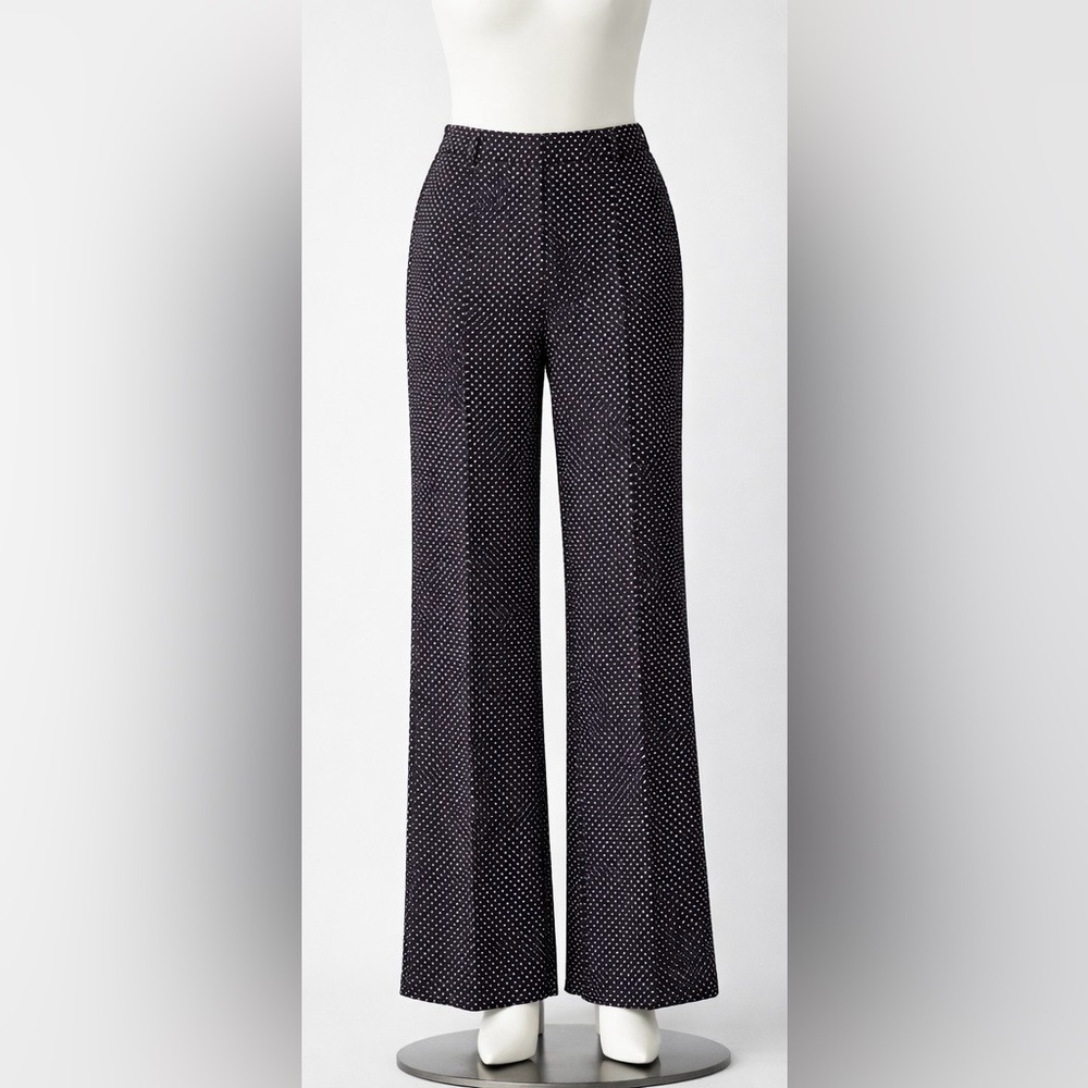 Alice + Olivia Brown Polka Dot Wide Leg Pants NWT Size 4